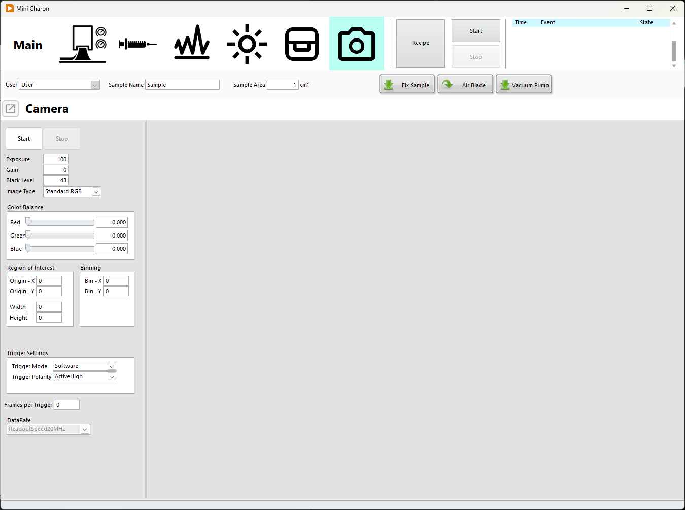 Charon Camera interface