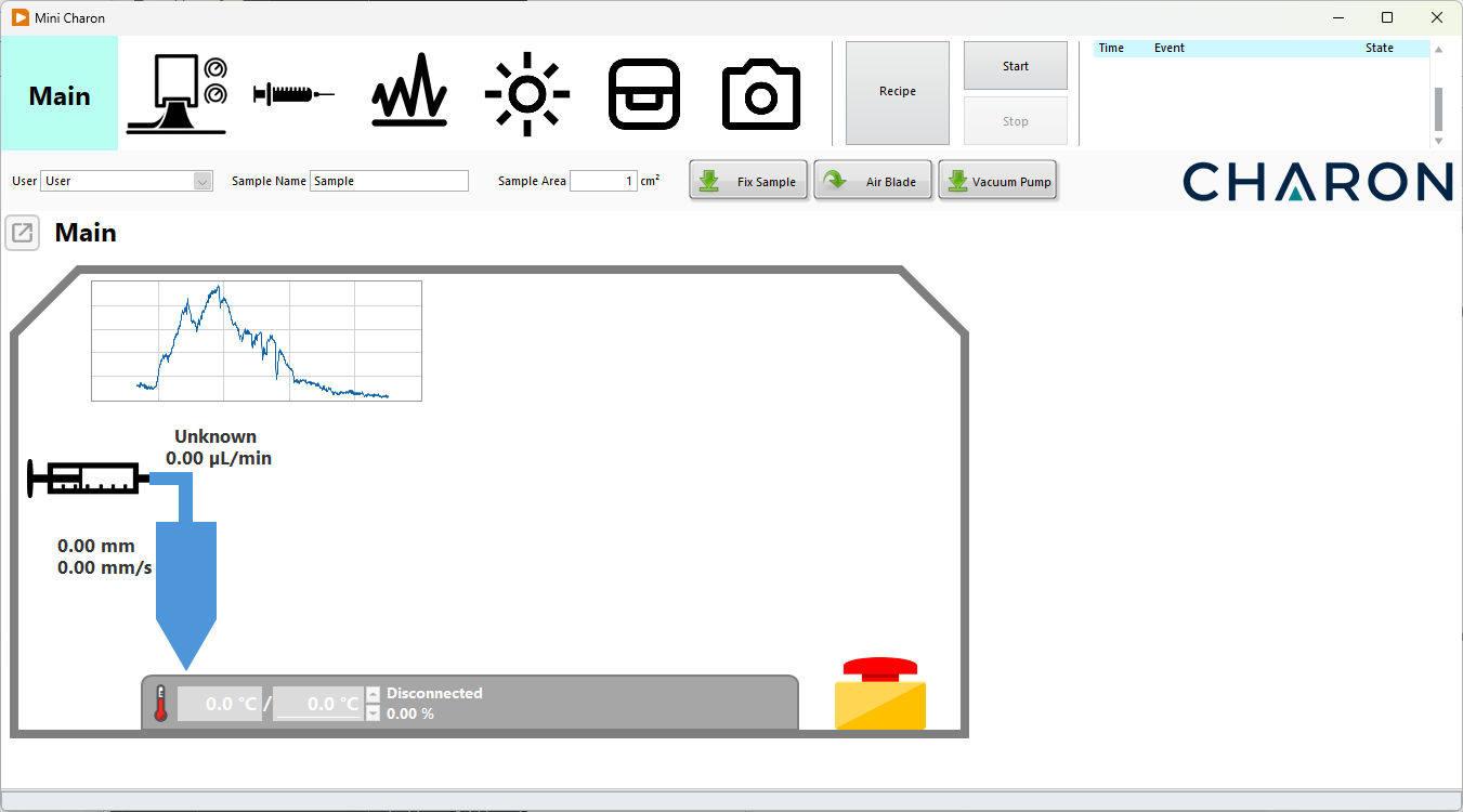 Charon main software interface